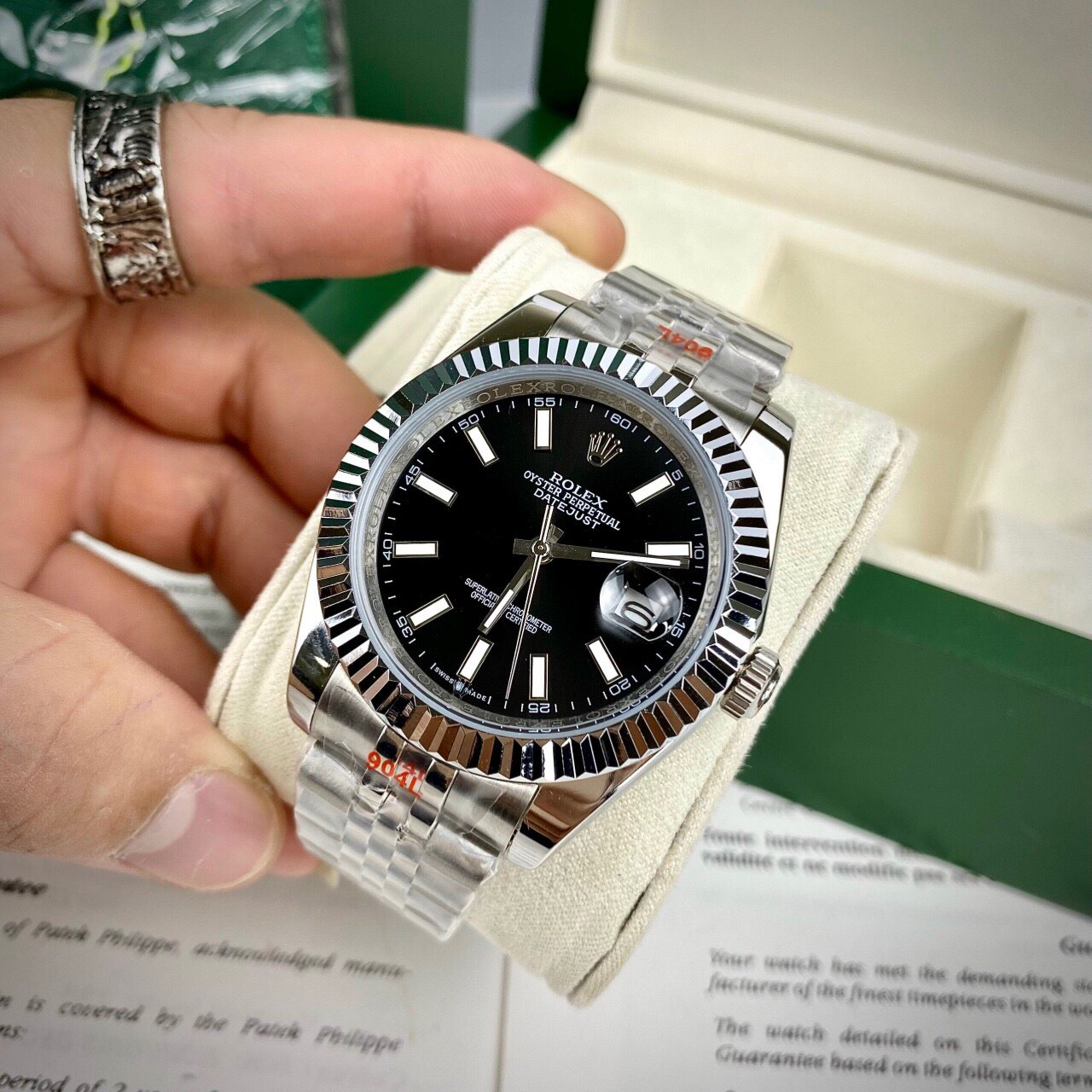 Đồng Hồ Rolex toạ độ cơ automatic dây kim loai