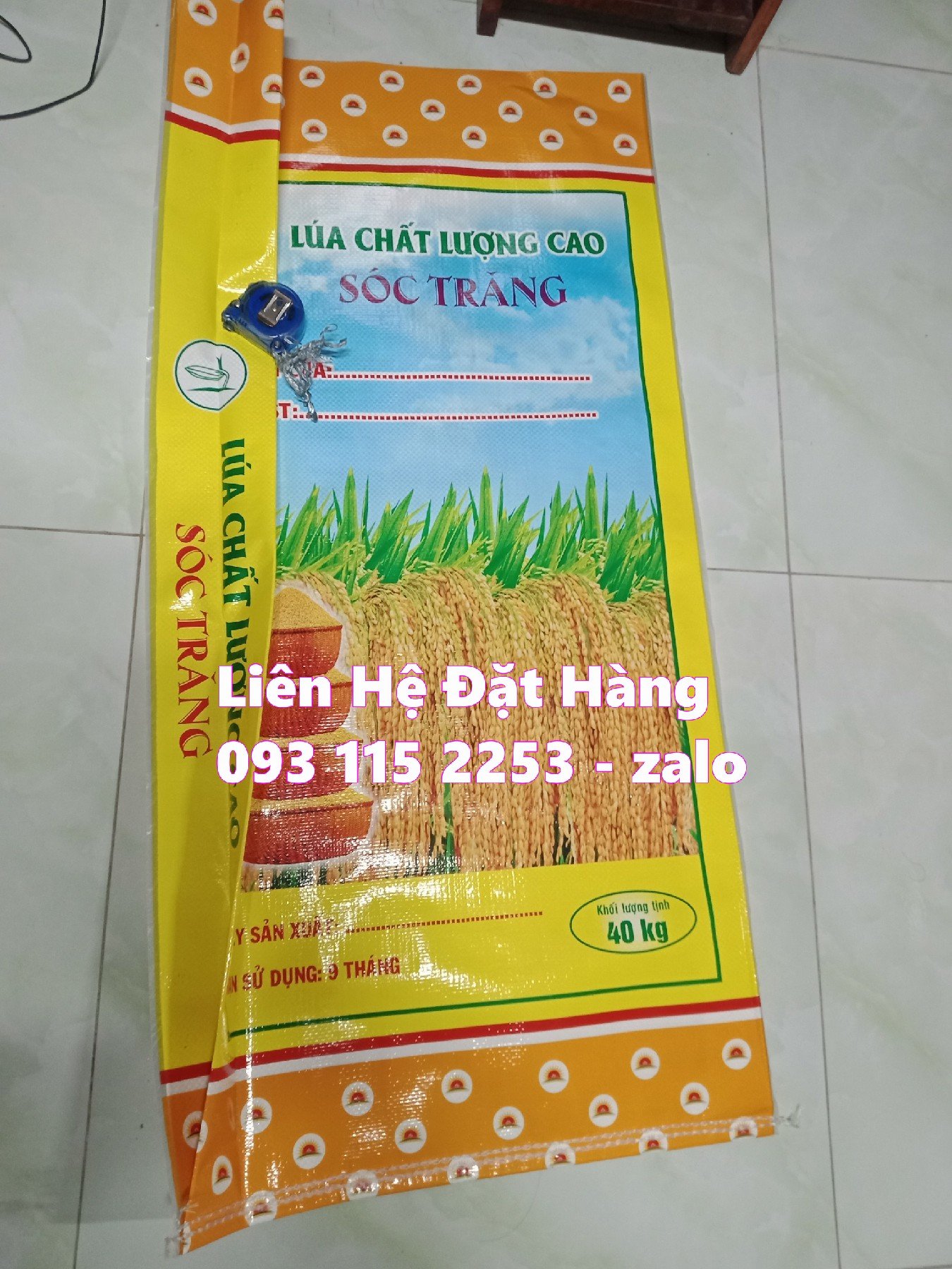 Bao lúa giống 40kg có sẵn in luôn tên lúa giá rẻ