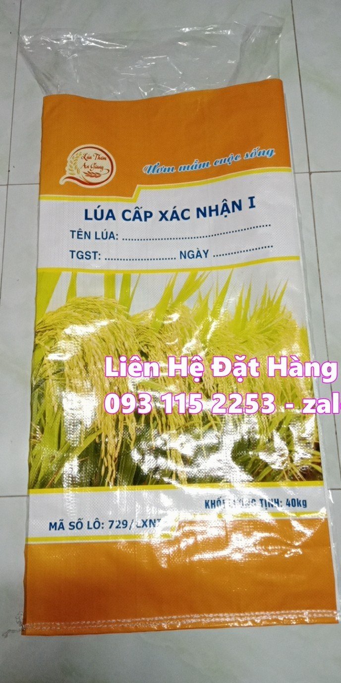 Bao lúa giống 40kg có sẵn in luôn tên lúa giá rẻ