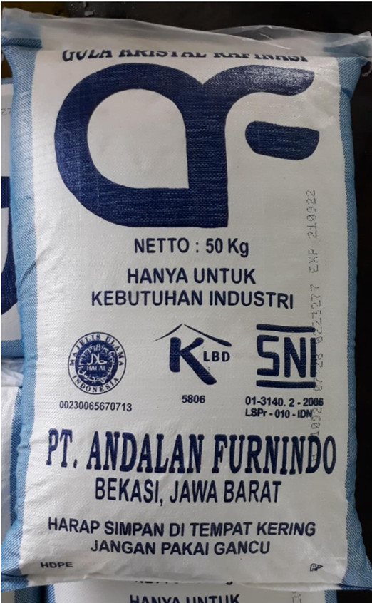 Đường kính trắng, đường tinh luyện Indonesia 50kg/bao