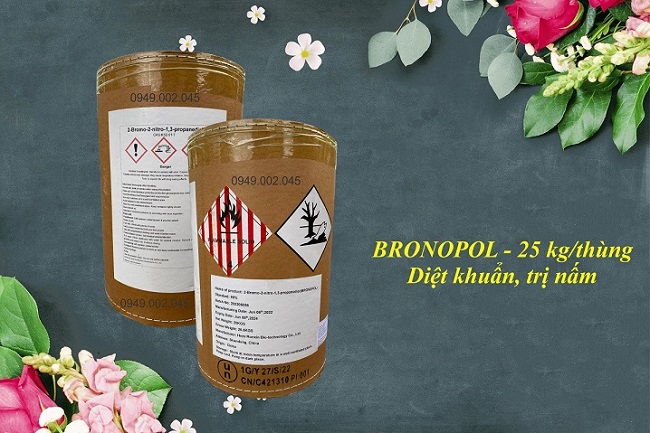 Bronopol nguyên liệu 99% - Chuyên diệt khuẩn, trị nấm đồng tiền ao nuôi