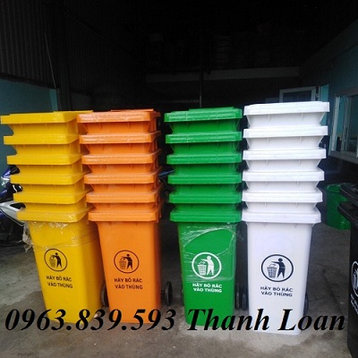 Thùng rác công cộng 120L, thùng rác gia đình, thùng rác y tế 120L rẻ - 0963.839.593 Ms.Loan