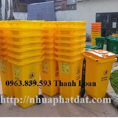 Thùng rác công cộng 120L, thùng rác gia đình, thùng rác y tế 120L rẻ - 0963.839.593 Ms.Loan