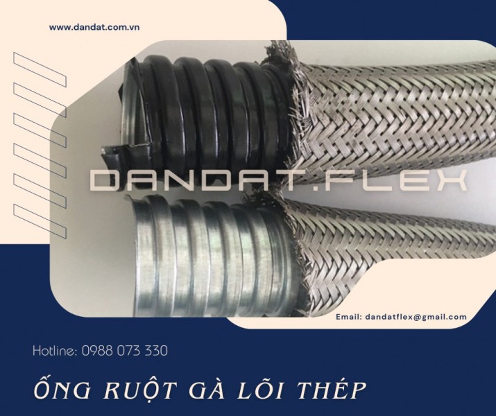 Ống Ruột Gà Chịu Nhiệt | Ống Ruột Gà Lõi Thép Bọc Inox 304 | Ống Luồn Dây Điện Bọc Nhựa PVC