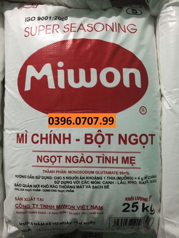 Bột ngọt Miwon bao xá 25kg sỉ lẻ giá rẻ 