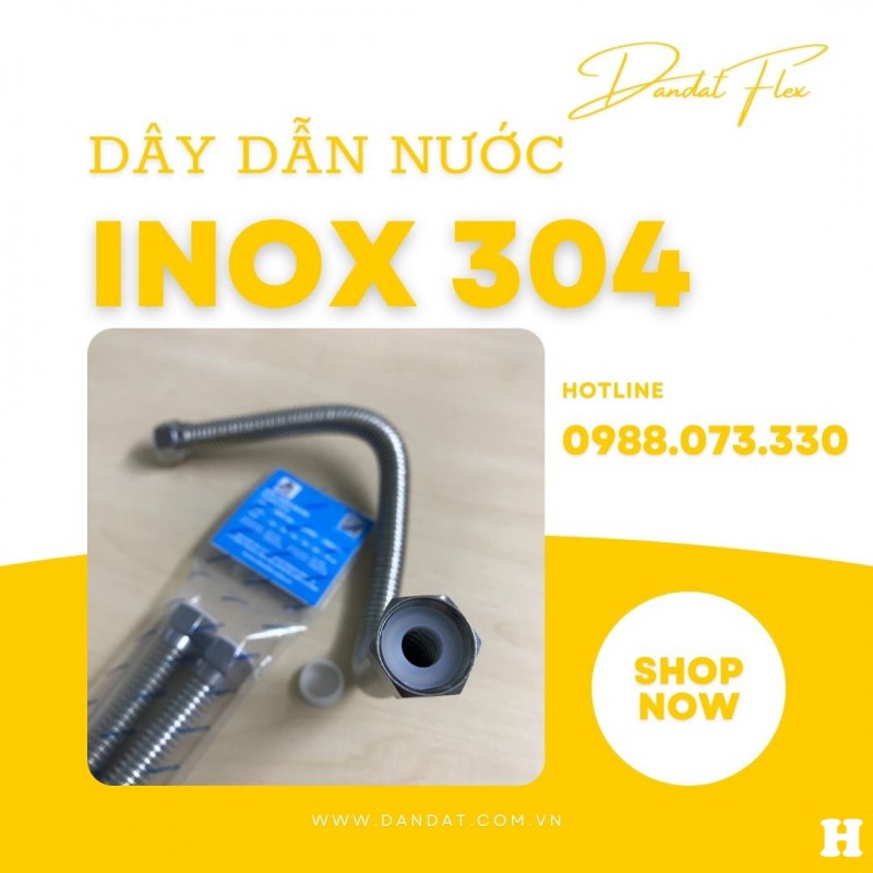 Dây Dẫn Nước Nóng Lạnh, Dây Cấp Nước Mềm Inox 304, Dây Cấp Nước Inox Chịu Nhiệt