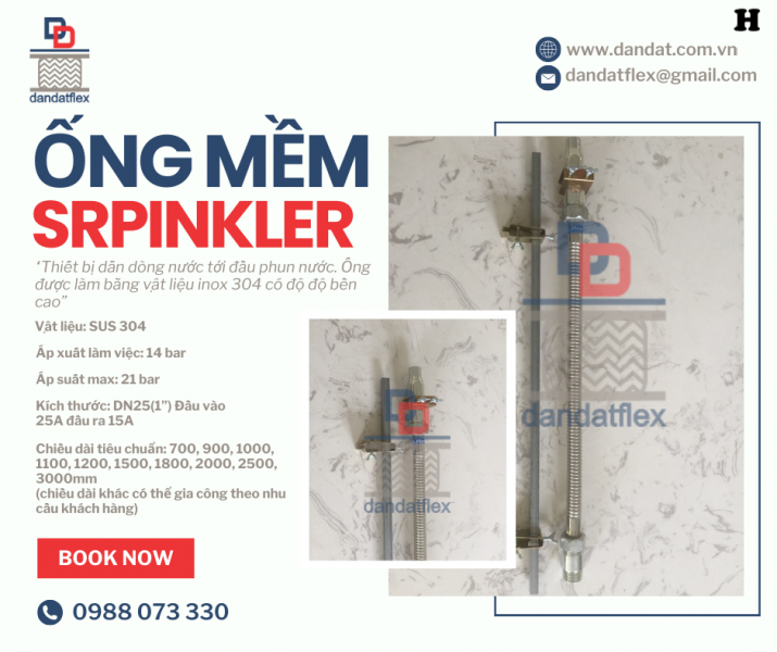 Khớp Nối Mềm PCCC/ Ống Mềm (Vòi Mềm) Nối Đầu Phun Sprinkler/ Phụ Kiện Ống Mềm Sprinkler