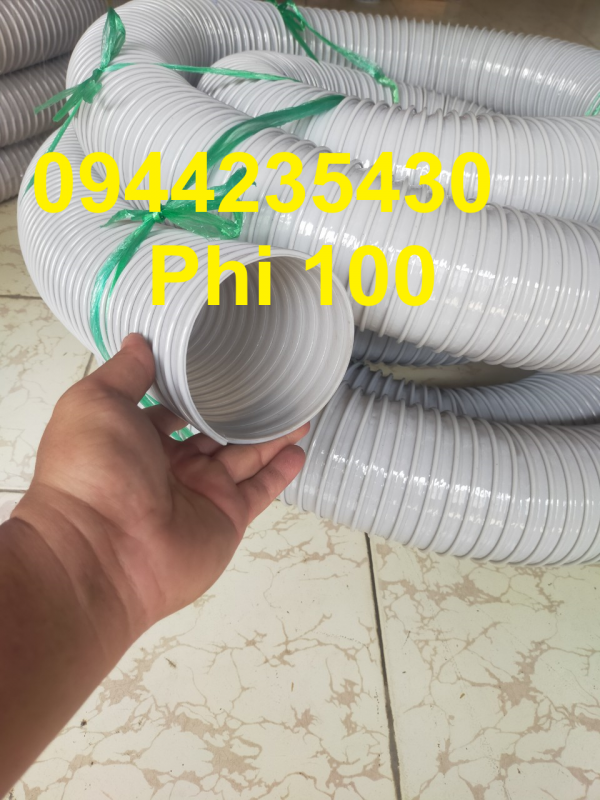 Ống hút bụi gân nhựa Phi 100