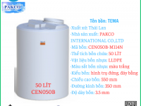 Bồn đựng hóa chất 50 lít Tema/Pakco Thái Lan  GIÁ LIÊN HỆ