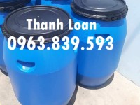 Thùng phuy nhựa nắp kín đựng nước, hóa chất - thùng nhựa dung tích 50L 120L 220L rẻ / 0963.839.593