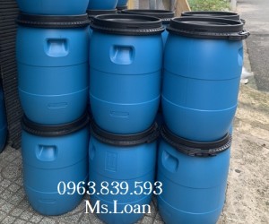 Thùng phuy nhựa nắp kín đựng nước, hóa chất - thùng nhựa dung tích 50L 120L 220L rẻ / 0963.839.593