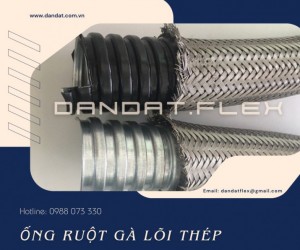 Ống Ruột Gà Chịu Nhiệt | Ống Ruột Gà Lõi Thép Bọc Inox 304 | Ống Luồn Dây Điện Bọc Nhựa PVC